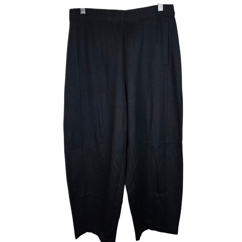 Max Studio London Cropped Pants Womens M Black Good Stretch High Rise 4711B08